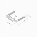 pba 2003.YOD Pair of Lever Handles in Wood and Stainless Steel AISI 316L