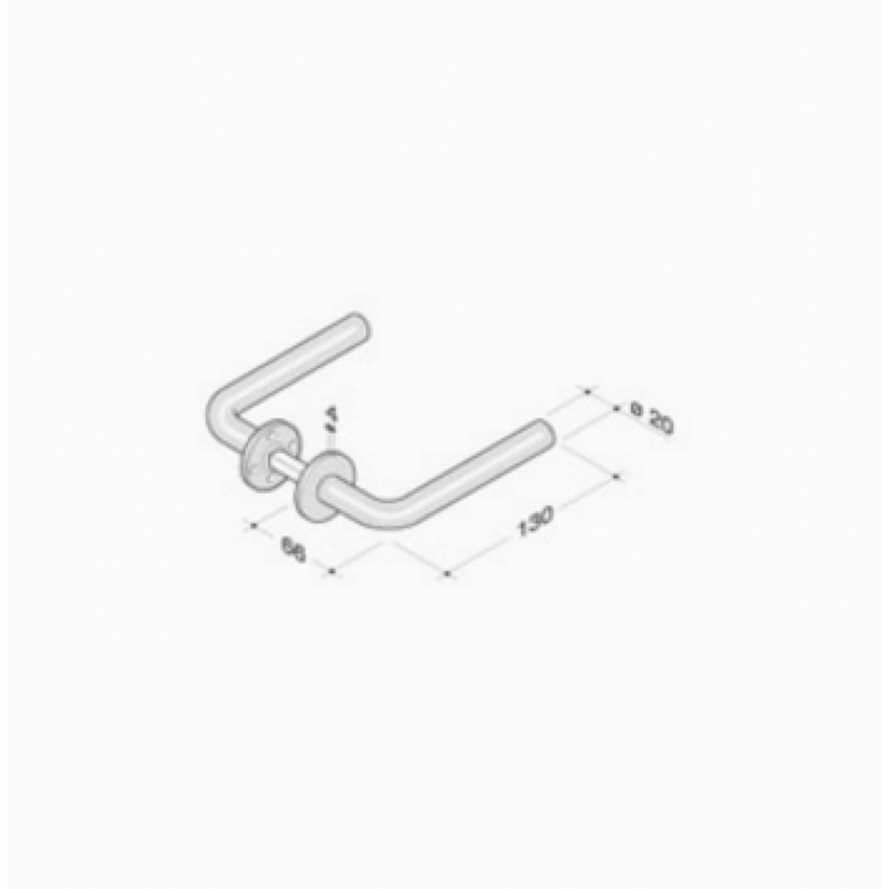 pba 2028T Pair of Lever Handles in Stainless Steel AISI 316L