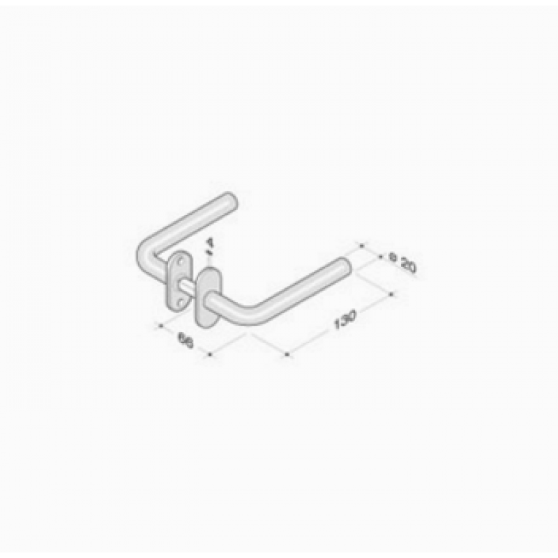 pba 2028T Pair of Lever Handles in Stainless Steel AISI 316L