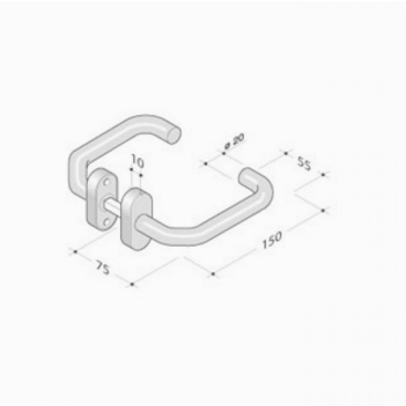 pba 2029T Pair of Lever Handles in Stainless Steel AISI 316L