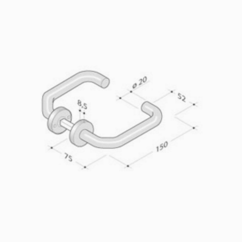 pba 2029T Pair of Lever Handles in Stainless Steel AISI 316L