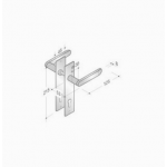 pba 2020/2001 Pair of Handles with Plate in Stainless Steel AISI 316L