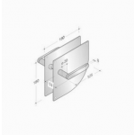 pba 2020/2001 Pair of Handles with Plate in Stainless Steel AISI 316L