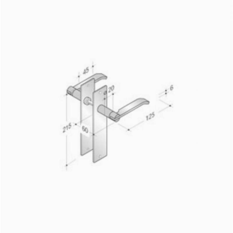 pba 2022/2001 Pair of Handles with Plate in Stainless Steel AISI 316L