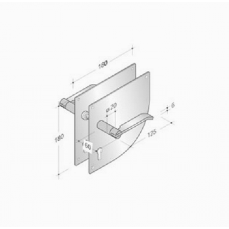 pba 2022/2001 Pair of Handles with Plate in Stainless Steel AISI 316L