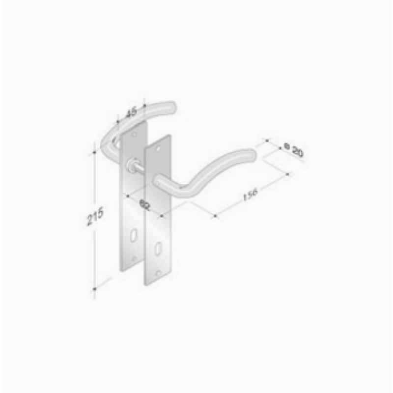 pba 2022/2001 Pair of Handles with Plate in Stainless Steel AISI 316L