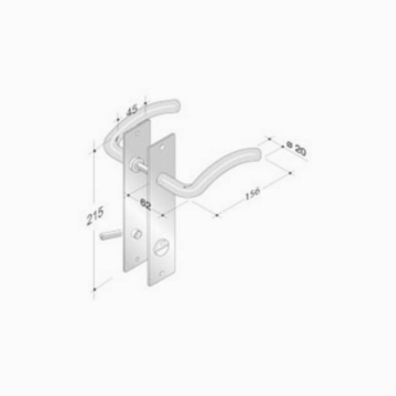 pba 2022/2001 Pair of Handles with Plate in Stainless Steel AISI 316L