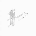 pba 2028/2001 Pair of Handles with Plate in Stainless Steel AISI 316L