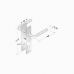 pba 2028/2001 Pair of Handles with Plate in Stainless Steel AISI 316L