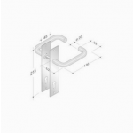 pba 2028B/2001 Pair of Handles with Plate in Stainless Steel AISI 316L