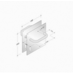 pba 2029/2001 Pair of Handles with Plate in Stainless Steel AISI 316L