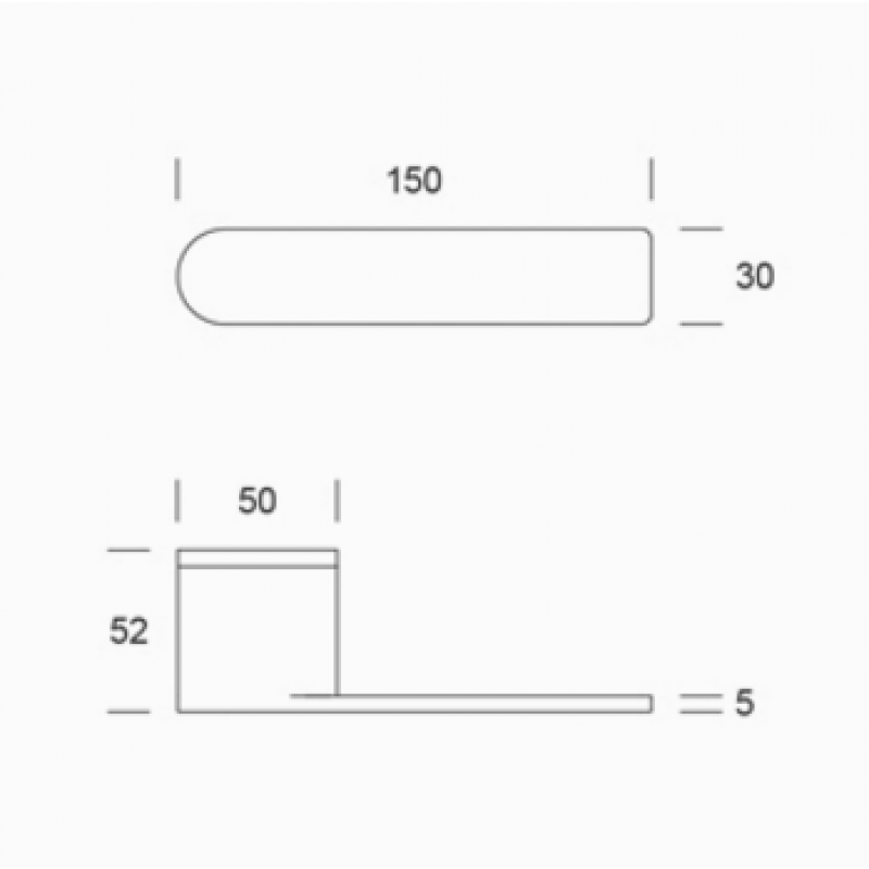pba 0IT.150.0000 Pair of Lever Handles in Stainless Steel AISI 316L