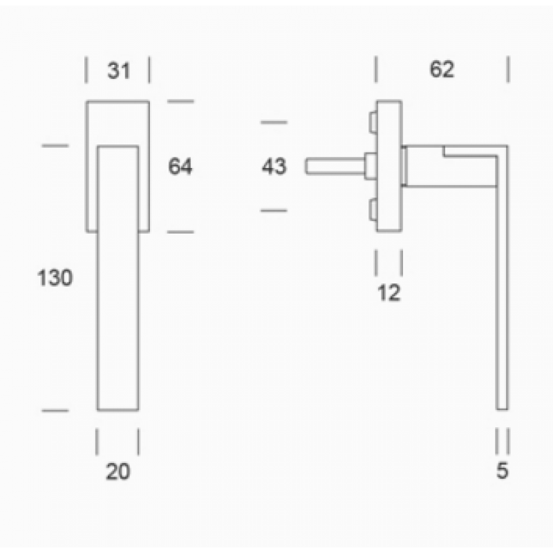 pba 0IT.151.0000 Pair of Lever Handles in Stainless Steel AISI 316L