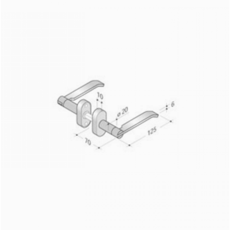pba 2022T Pair of Lever Handles in Stainless Steel AISI 316L