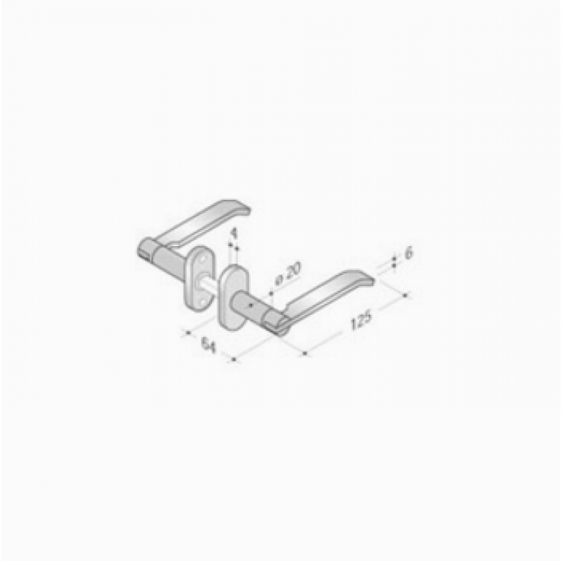 pba 2022T Pair of Lever Handles in Stainless Steel AISI 316L