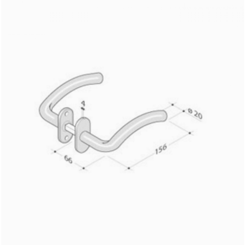 pba 2026T Pair of Lever Handles in Stainless Steel AISI 316L