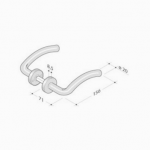 pba 2026T Pair of Lever Handles in Stainless Steel AISI 316L