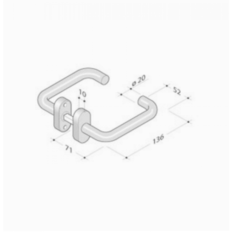 pba 2028T Pair of Lever Handles in Stainless Steel AISI 316L