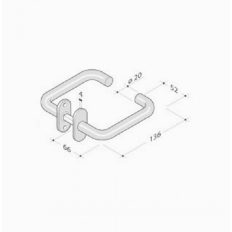 pba 2028T Pair of Lever Handles in Stainless Steel AISI 316L