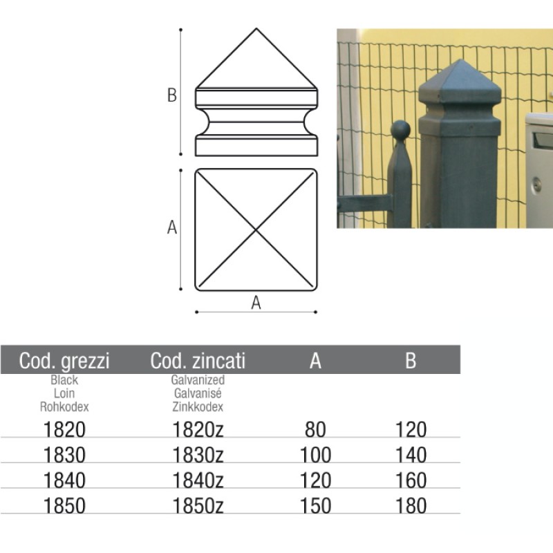 Contoured Cap for Gate with Square Base Column Cover