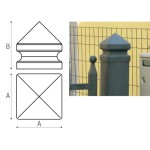 Contoured Cap for Gate with Square Base Column Cover