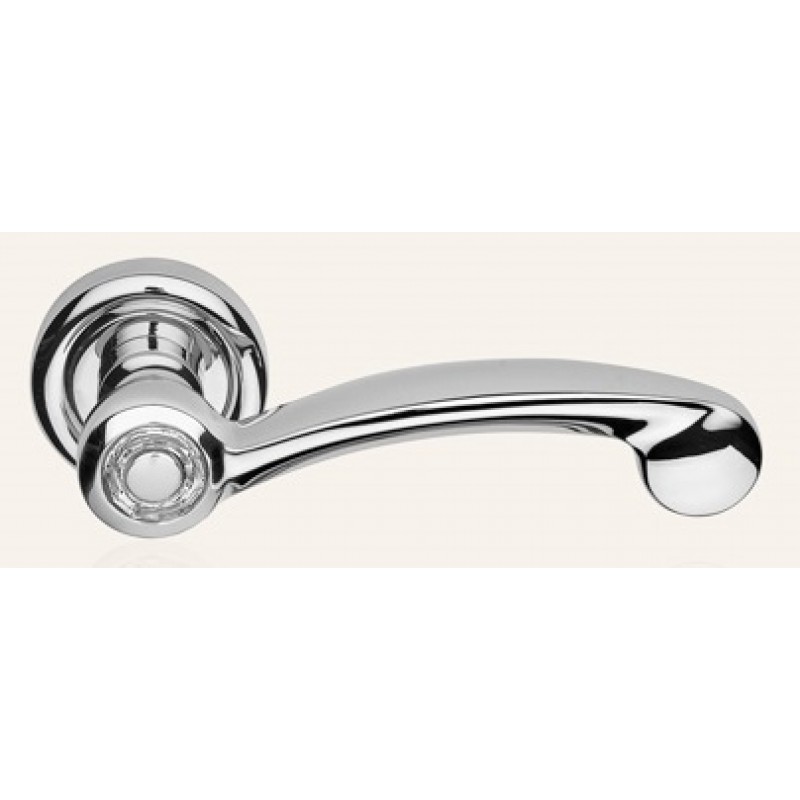 Cosmic Polished Chrome Door Handle on Rosette Linea Calì Crystal