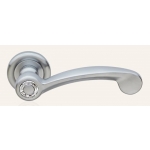 Cosmic Satin Chrome Door Handle on Rosette Linea Calì Crystal