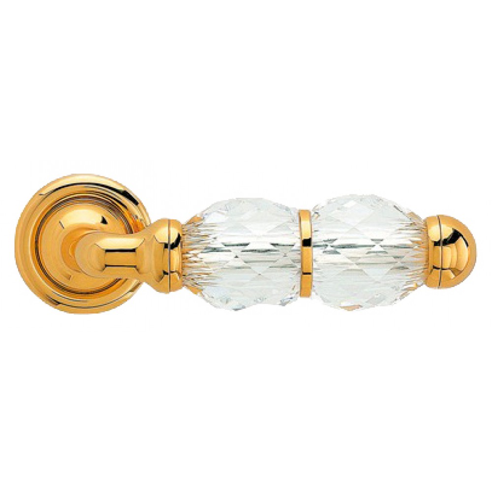 Crystal Gold Plated Door Handle on Rosette Linea Calì Crystal
