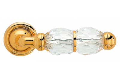 Crystal Gold Plated Door Handle on Rosette Linea Calì Crystal