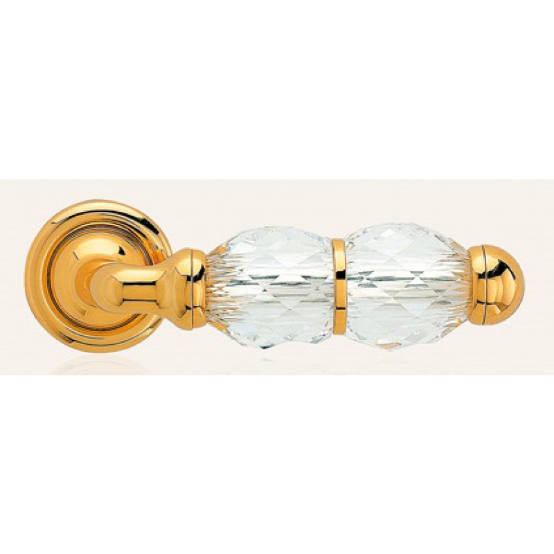 Crystal Gold Plated Door Handle on Rosette Linea Calì Crystal