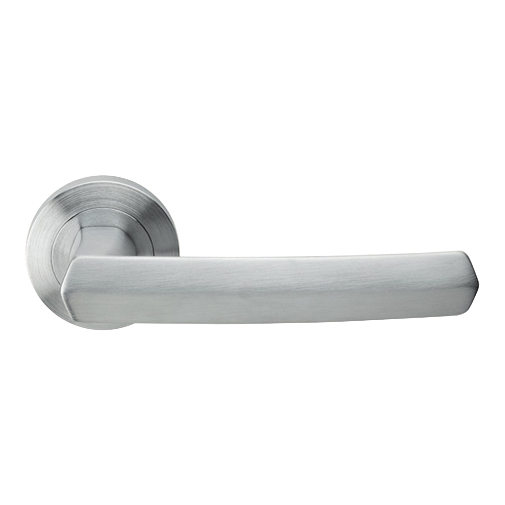 Dafne Polished Chrome Door Handle With Rose of Hexagonal Italian Design by Linea Calì