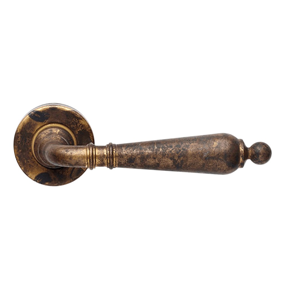 Dafne Polished Brass Door Handle With Round Rose for Modern House by Linea Calì