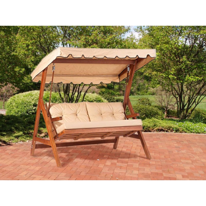 Wooden Rocking Chair Cipro with Cushions Waterproof Fabric