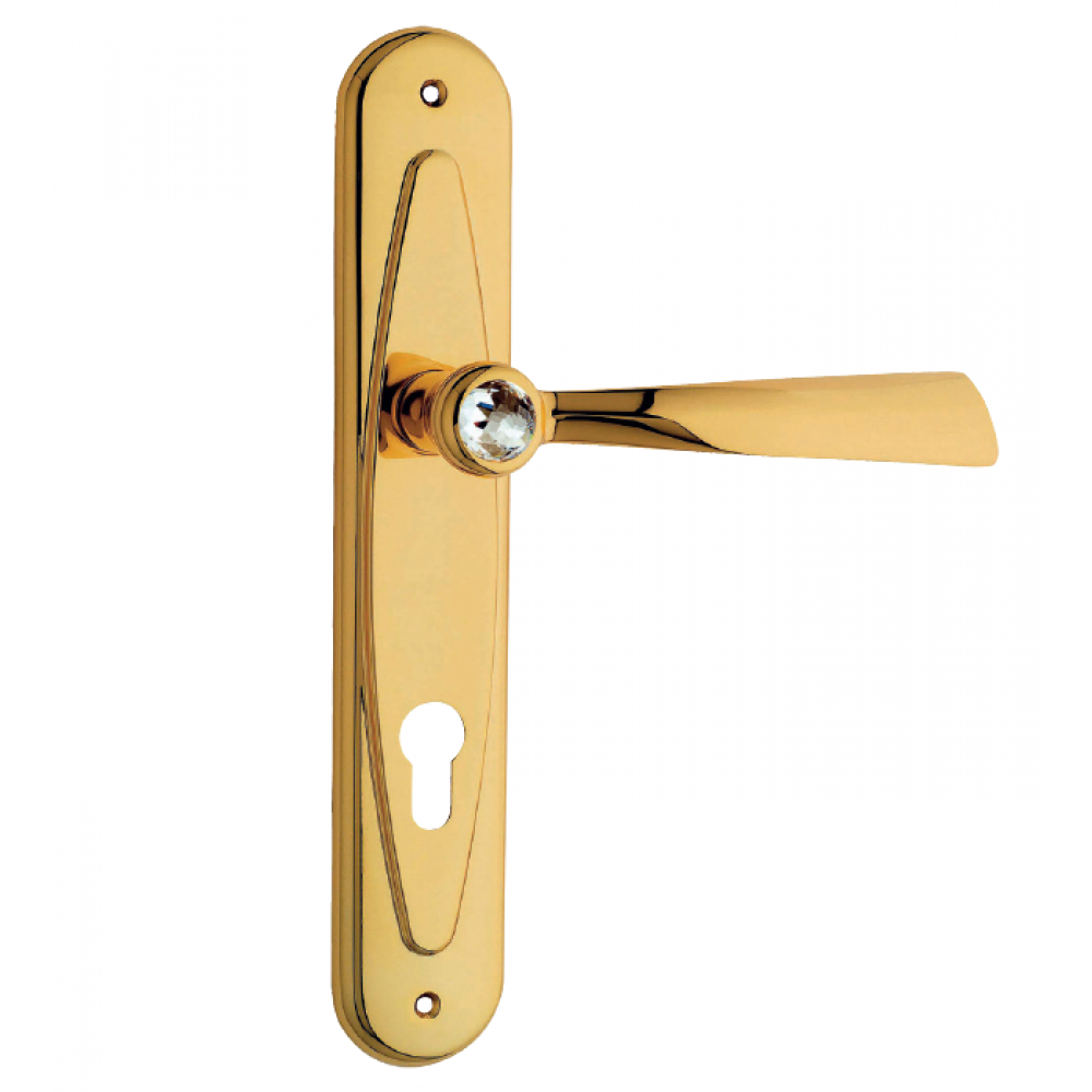 Elika Crystal Door Handle on Plate Linea Calì Crystal