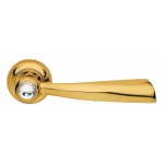 Elika Crystal Gold Plated Door Handle on Rosette Linea Calì Crystal
