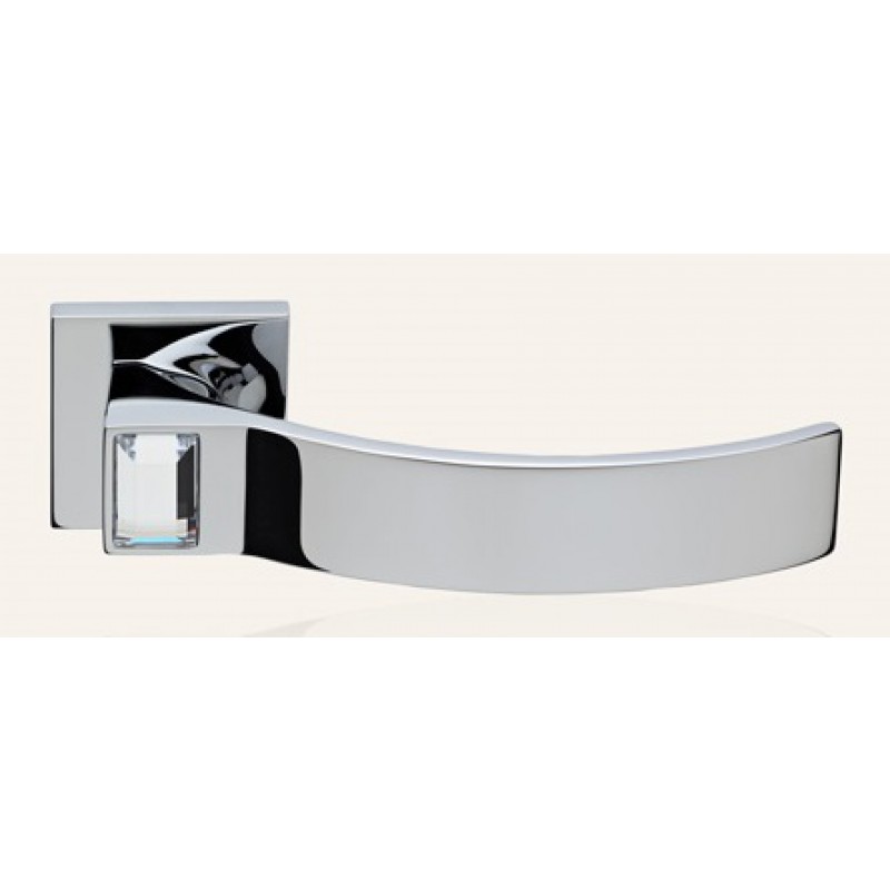 Elios Crystal Polished Chrome Door Handle on Rosette Linea Calì Crystal