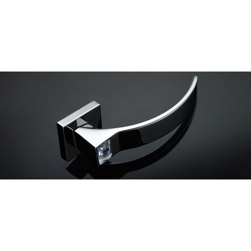 Elios Crystal Polished Chrome Door Handle on Rosette Linea Calì Crystal