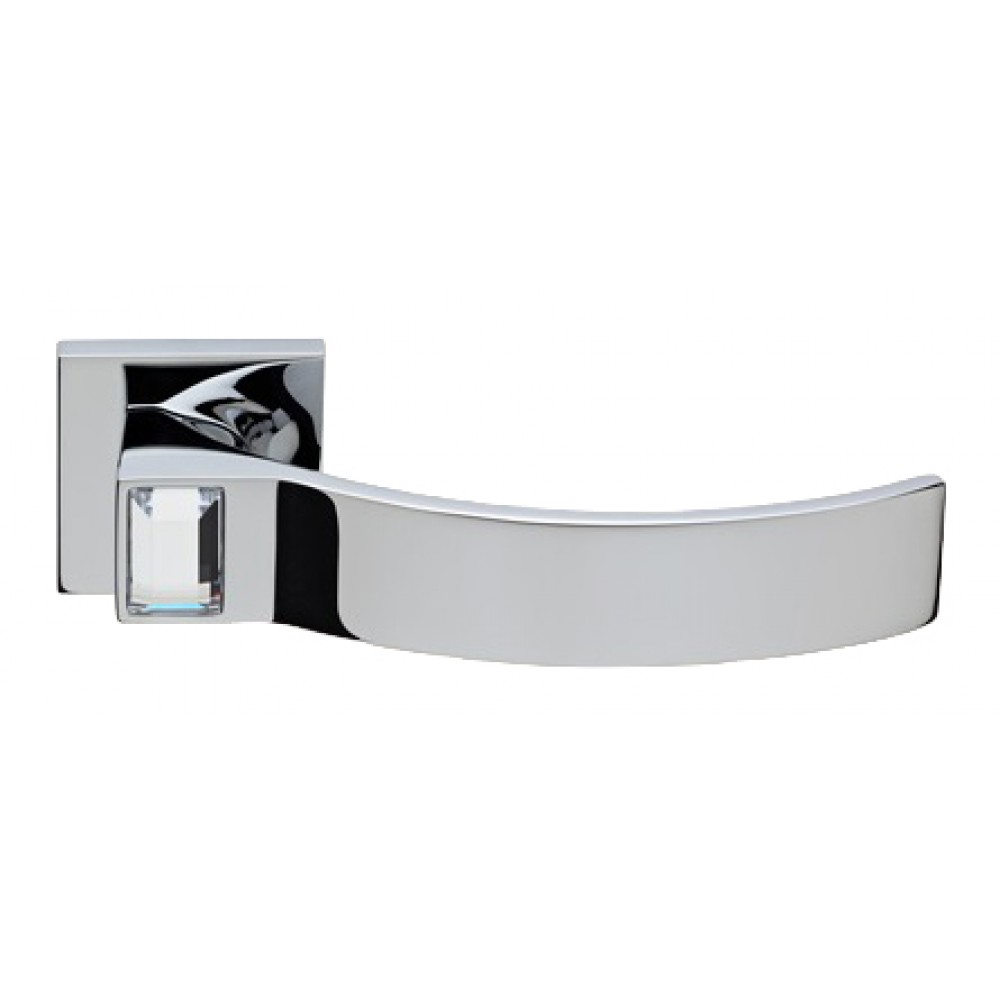 Elios Crystal Polished Chrome Door Handle on Rosette Linea Calì Crystal