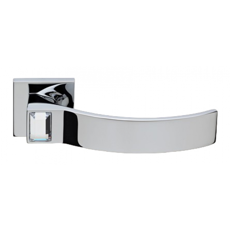 Elios Crystal Polished Chrome Door Handle on Rosette Linea Calì Crystal