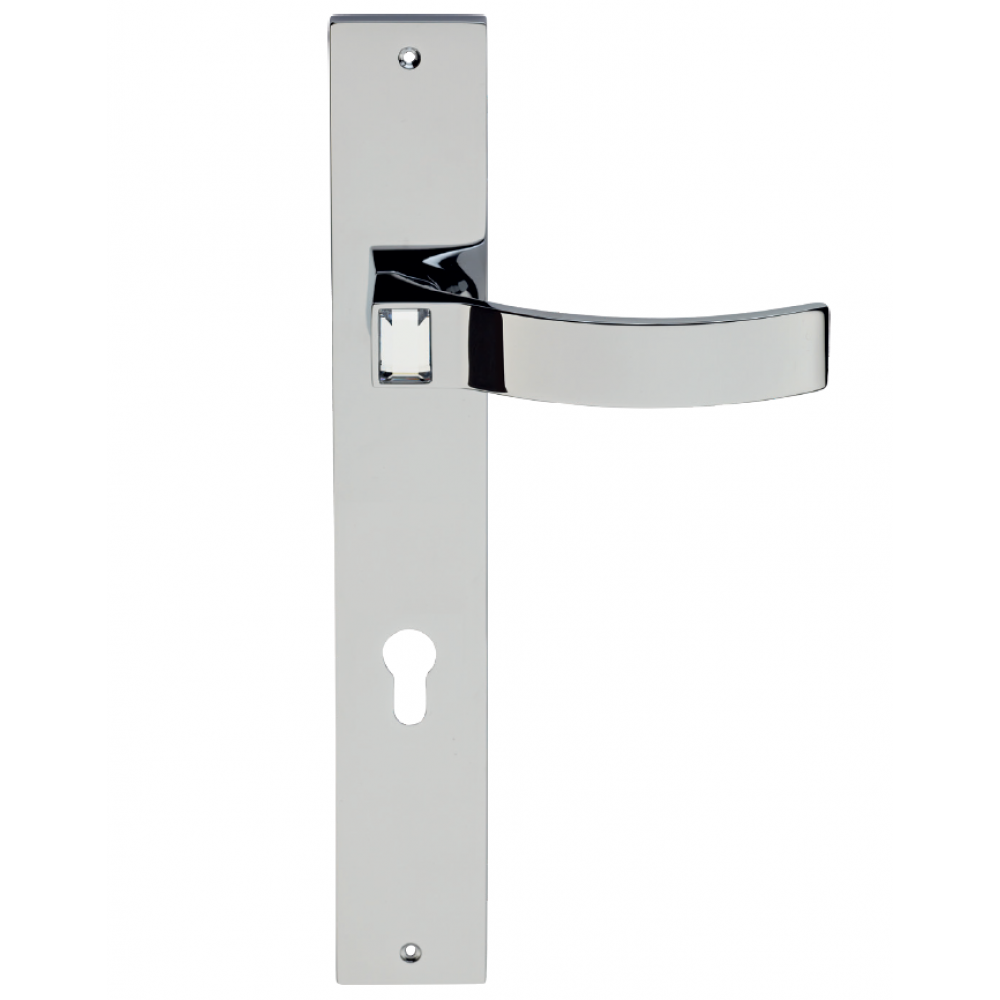 Elios Crystal Door Handle on Plate Linea Calì Crystal