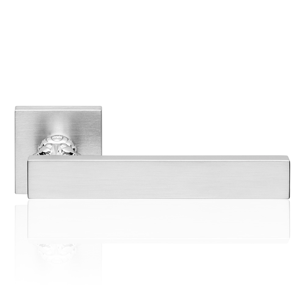 Era Satin Chrome Door Handle With Rose Modern Antique Linea Calì Design