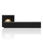 Era Matt Black Door Handle With Rose Modern Antique Linea Calì Design