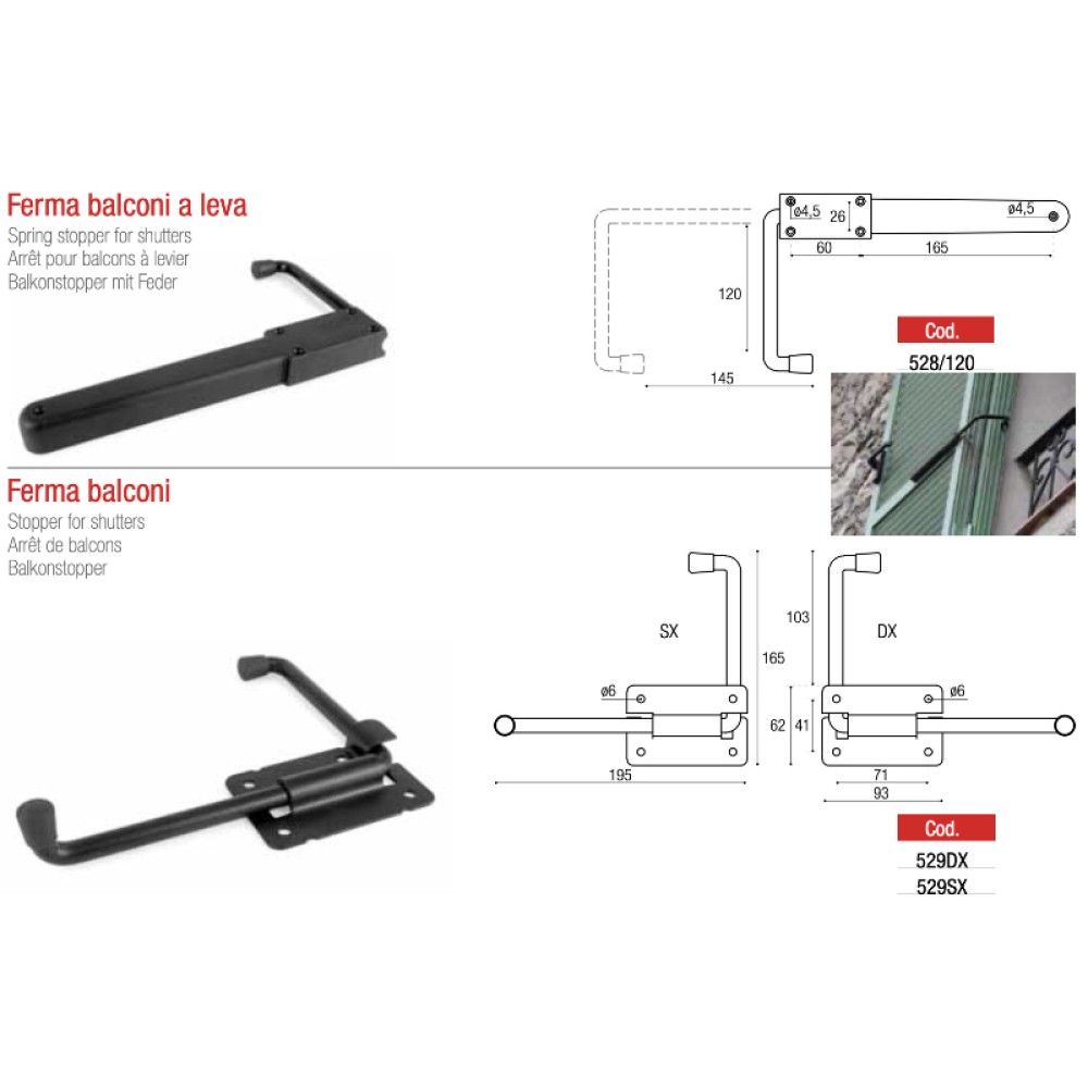 Spring Stopper for Shutters With Lever