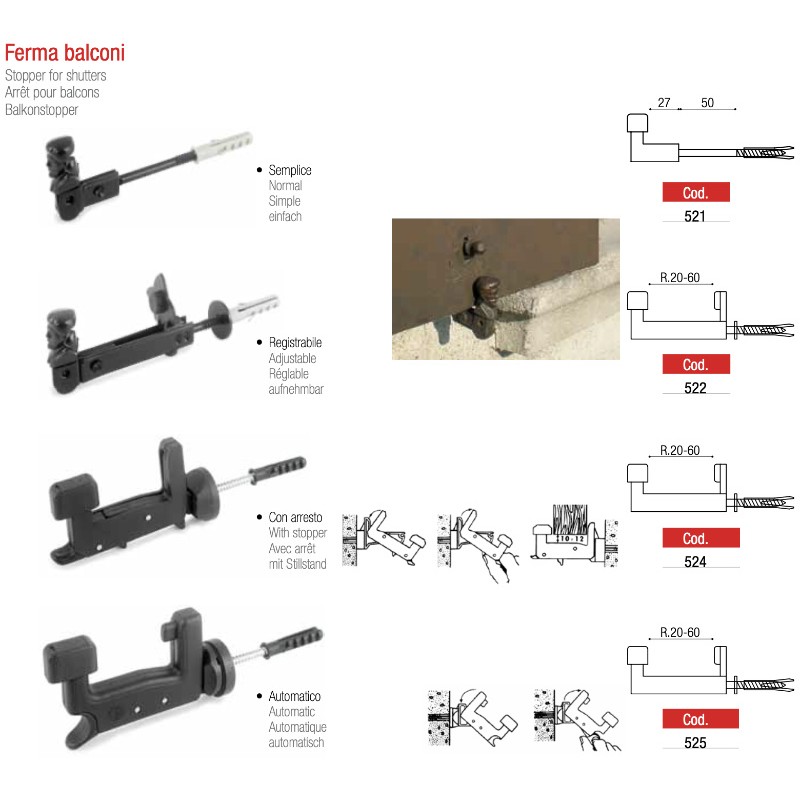 Adem Shutter Stop Simple Adjustable with Stop or Automatic