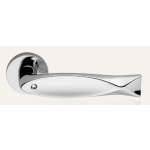 Fish Crystal Polished Chrome Door Handle on Rosette Linea Calì Crystal