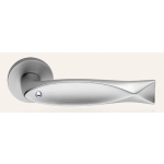 Fish Crystal Satin Chrome Door Handle on Rosette Linea Calì Crystal