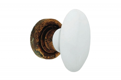 Flavia 685 RO 103 Door Knob by Linea Calì with White Porcelain Handle