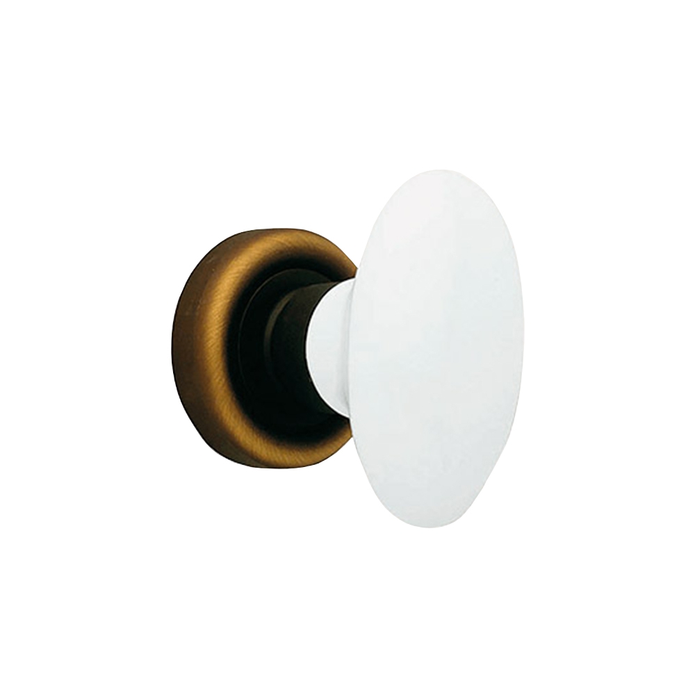 Flavia 685 RO 102 BM Door Knob by Linea Calì Matt Bronze with White Porcelain Handle