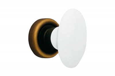 Flavia 685 RO 102 BM Door Knob by Linea Calì Matt Bronze with White Porcelain Handle