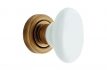 Linea Calì Flavia Knob in Bronzed Brass with Porcelain Handle